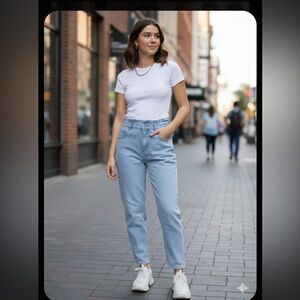 Zara Light Blue Boyfriend Jeans